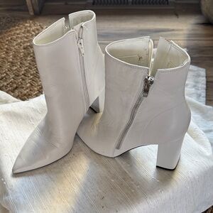 Marc Fisher Chic White Ankle Boots